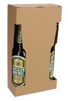 Bierverpakking Kraft 2 flesjes Bier 13x6.5x24.3cm FSC® 50stuks Bierverpakking Kraft 2 flesjes Bier 13x6.5x24.3cm FSC® 50stuks