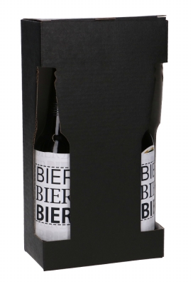 Bierverpakking Zwart voor 2 flesjes Bier 13x6.5x24.3cm 50stuks