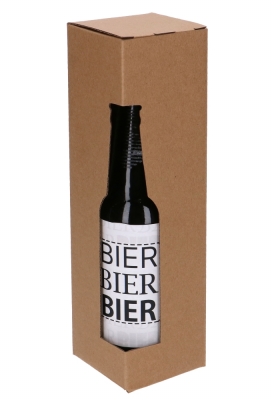 Bierverpakking Kraft Voor 1 flesje Bier 6.5x6.5x24.4cm FSC® 50stuks Bierverpakking Kraft Voor 1 flesje Bier 6.5x6.5x24.4cm FSC® 50stuks