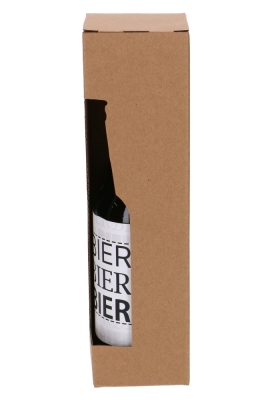 Bierverpakking Kraft Voor 1 flesje Bier 6.5x6.5x24.4cm FSC® 50stuks Bierverpakking Kraft Voor 1 flesje Bier 6.5x6.5x24.4cm FSC® 50stuks