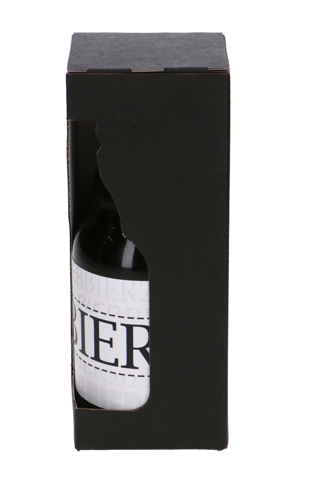 Bierverpakking Zwart 1 flesje Dikbuik Bier 7.1x7.1x18.35cm FSC® 50st