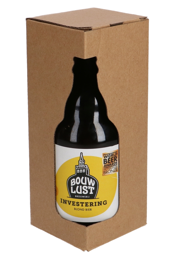 Bierverpakking Kraft 1 flesje Dikbuik Bier 7.1x7.1x18.35cm FSC® 50st