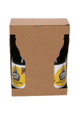 Bierverpakking Kraft 2 flesjes Dik Bier 14.2x7.1x18.35cm 50stuks