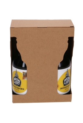 Bierverpakking Kraft 2 flesjes Dikbuik Bier 14.2x7.1x18.35cm FSC® 50st Bierverpakking Kraft 2 flesjes Dikbuik Bier 14.2x7.1x18.35cm FSC® 50st