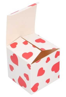 Kubus Cadeaudoosjes Hartjes Met WITTE Binnenkant 10x10x10cm 10stuks