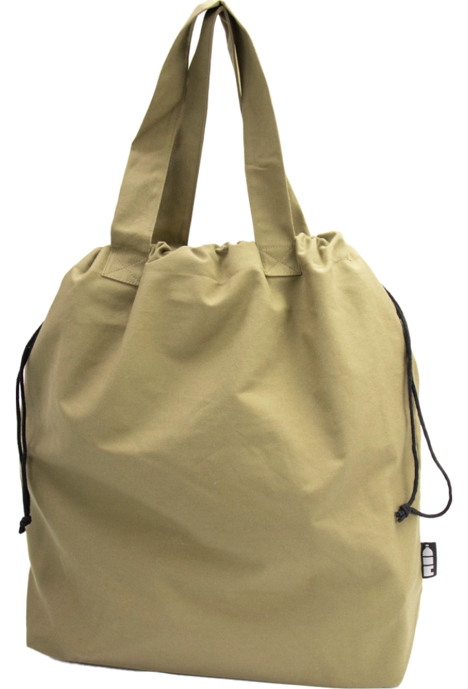 Draagtas Recycled cotton tote bag Olijfgroen 40x15.5x49cm 10stuks