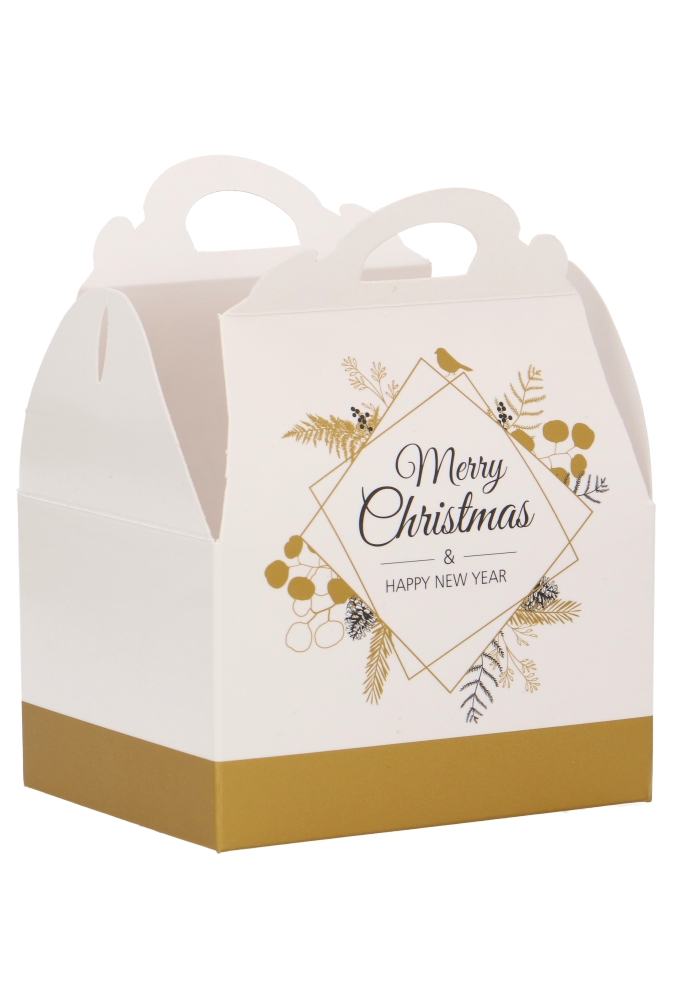 Bonbondoosjes Merry Christmas 250gr Koffersluiting 9.5x7.5x6cm 24st
