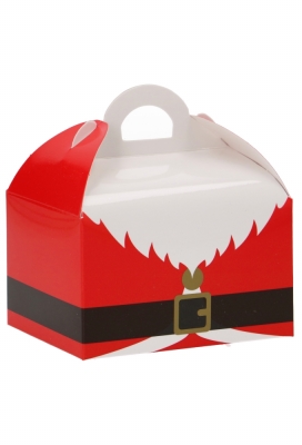 Bonbondoosjes Santa Claus Rood 250gr Koffersluiting 9.5x7.5x6cm 24st