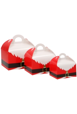 Bonbondoosjes Santa Claus Rood 250gr Koffersluiting 9.5x7.5x6cm 24st