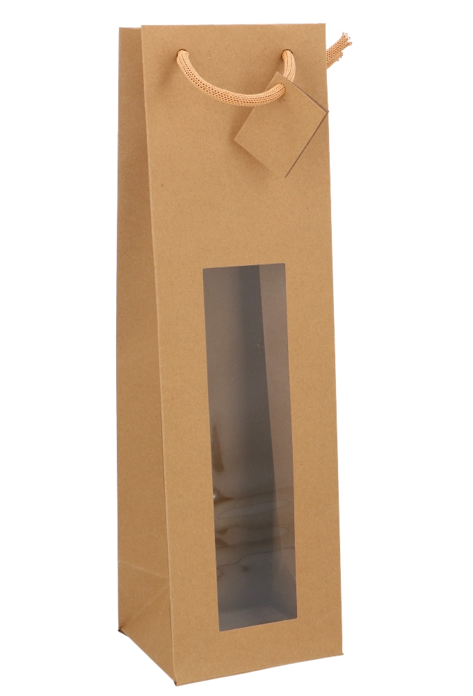 Wijnflestas Vintura Magnum Kraft Venster 13x11.4x44cm 1 fles 10stuks