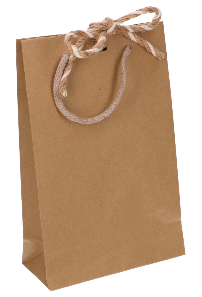 Kadotasjes Noli Kraft Met Koord & Lintgleuf 16x7x25cm 10stuks