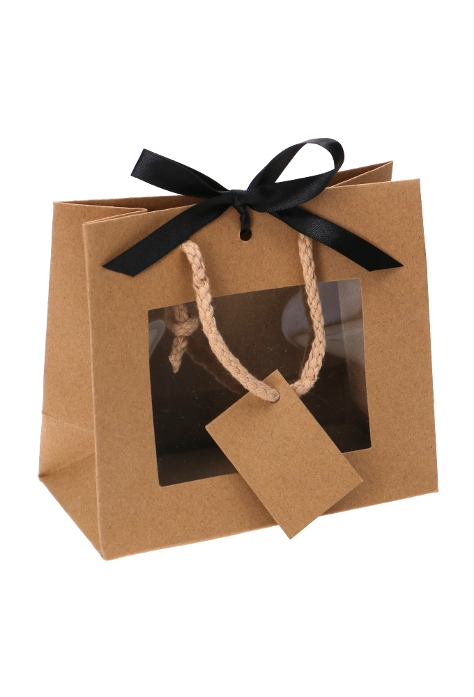 Kadotasjes Lenno Koord Venster & Lintgleuf 24x14x19.5cm 12stuks