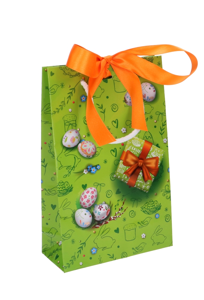 Paastasjes Happy Easter Bunny Met Lintgleuf 16x7x25cm 10stuks