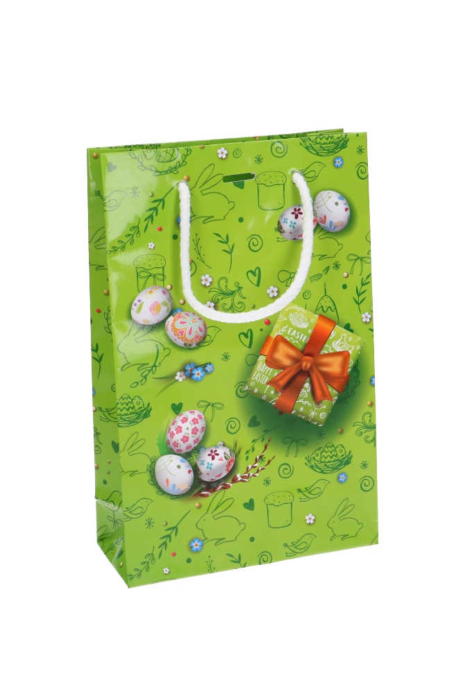 Paastasjes Happy Easter Bunny Met Lintgleuf 16x7x25cm 10stuks