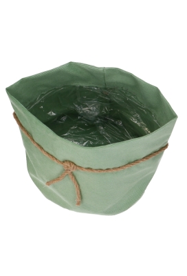 Cadeaumandje Corduroy Groen Met Touw 20x17cm 6stuks