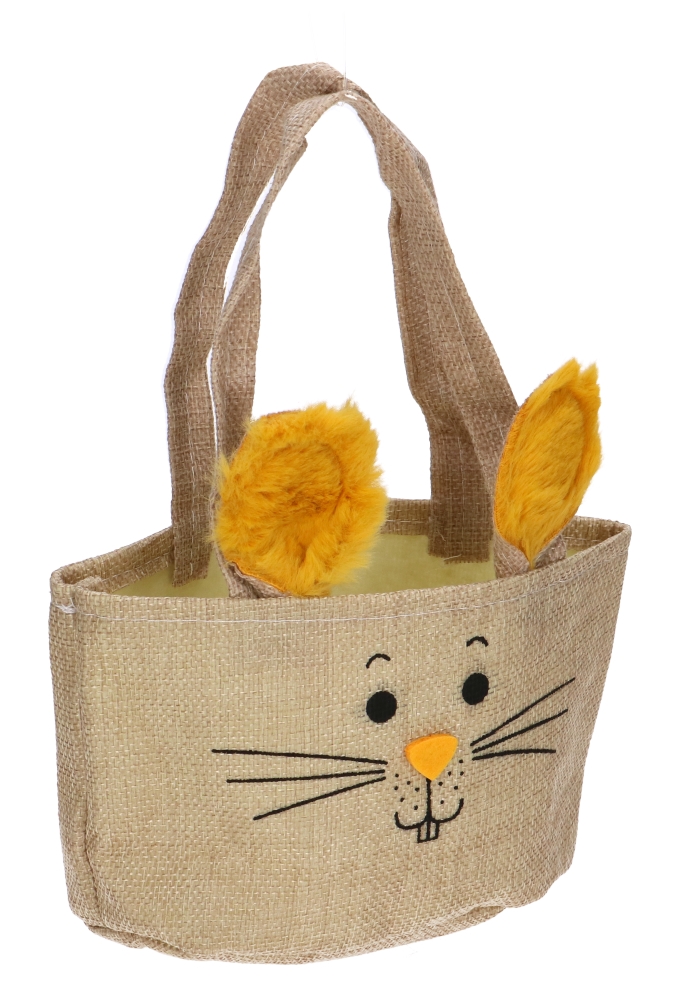 Paastasje Haasje Met 2 Oren Jute & Hengsels 16x9x11cm 12stuks