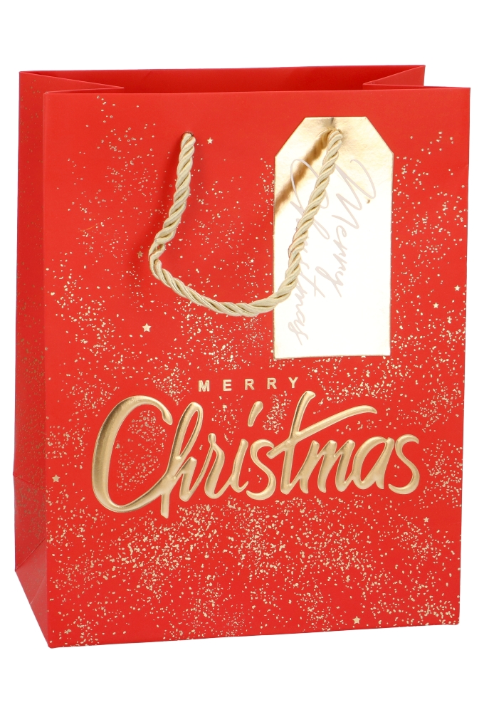 Kersttasjes Medium Christmas Red 18x10x23cm 10stuks