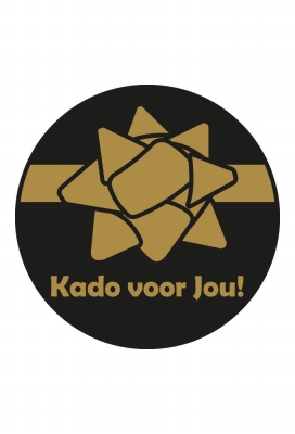 Sticker Cadeau Voor Jou Zwart Mat & Goud Metallic 12cm 1stuks