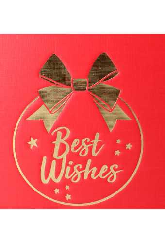 Geschenkdoos Best Wishes Kerstbal Rood Box 30x30x12cm 20stuks