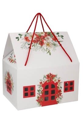 Geschenkdoos Huisje Wit Blossom Home & Koord 33x25x19cm 20stuks