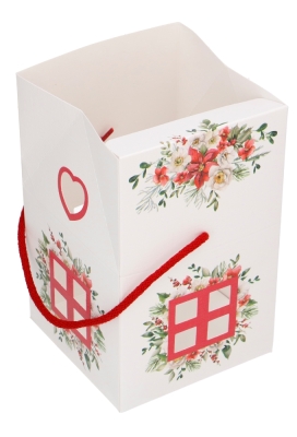 Geschenkdoos Huisje Wit Blossom Home & Koord 12x12x11cm 10stuks