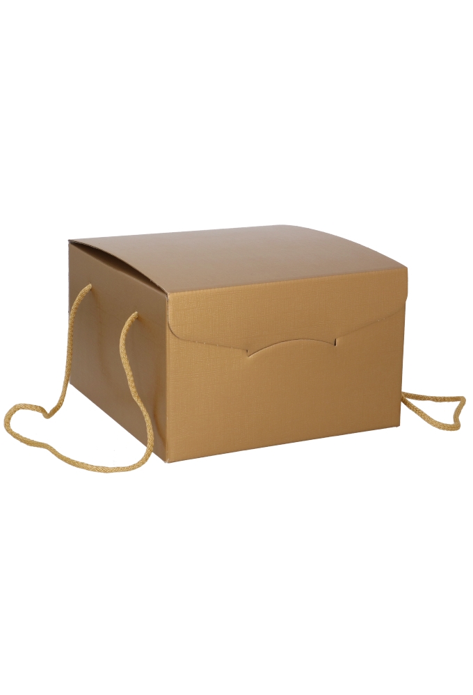 Geschenkdoos Goud & Koord 24.5x24.5x15cm 30stuks