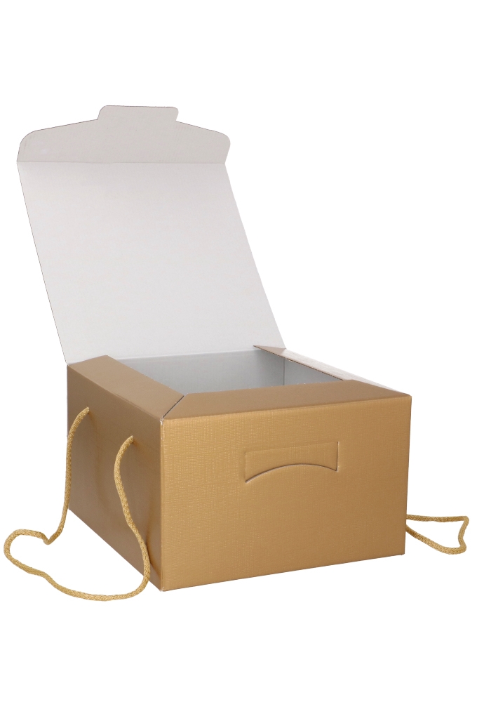 Geschenkdoos Goud & Koord 24.5x24.5x15cm 30stuks