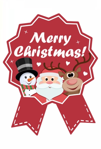 Etiketten Cadeauzegel Kerst Fijne Feestdagen Rood 4x5cm 500stuks