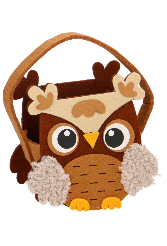 Geschenktasje Uiltje Vilt Met Hengsels 11x6.5x16cm 1stuks