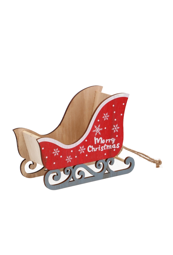 Houten Geschenkbakje Slee Merry Christmas 17x7.5x13.5cm 12stuks