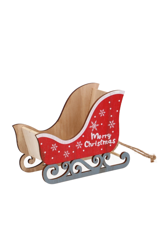 Houten Geschenkbakje Slee Merry Christmas 17x7.5x13.5cm 1stuks