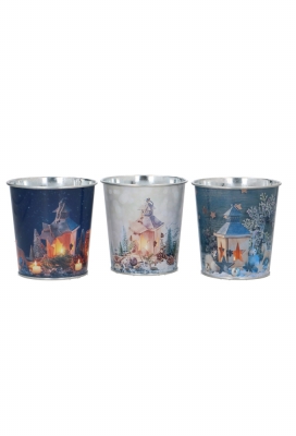 Zinken Emmertjes Christmas Night Candle 3 Assorti 9x10cm 12 stuks