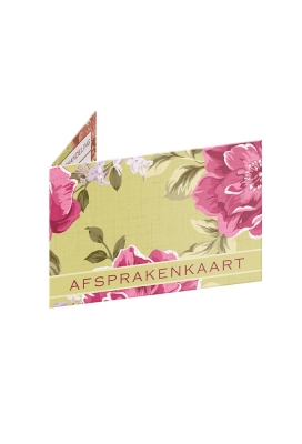 Afsprakenkaartjes Bene Floral lime fuchsia 17.5x5cm 50stuks