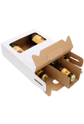 Bierverpakking Wit 3 Flesjes Bier 18.5x6x23.5cm Met Inlay 15stuks