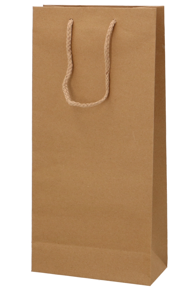 Wijntasjes Bottle 2 flessen Kraft Met Koord 17,5x8.5x37cm 12stuks