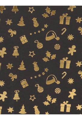 Geschenktasjes Carta Regalo Gouden Kerstwens 14.5x6.5x24.5cm 12stuks