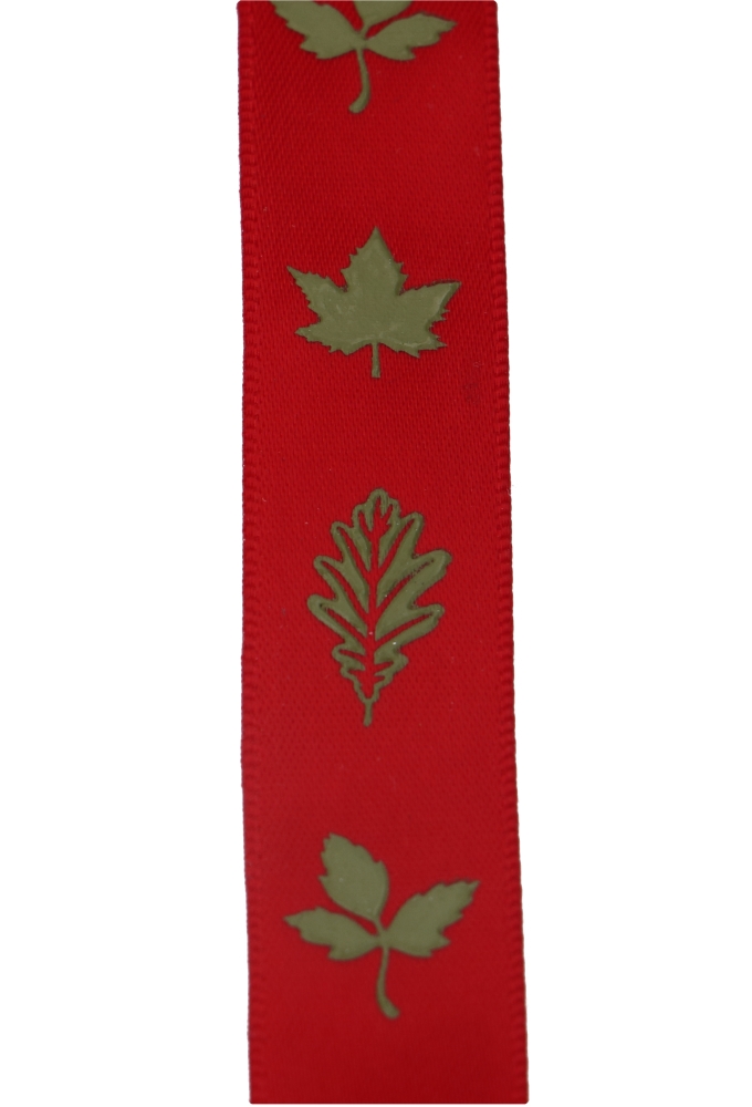 Kadolint Herfst Bladeren Donker Rood & Olijf Groen 15mm x 25meter