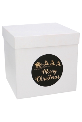 Sticker Merry Christmas Zwart Mat & Goud Metallic 12cm 1stuks