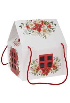 Geschenkdoos Huisje Blossom Home & Koord 24.5x24.5x15cm 20stuks