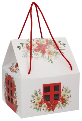 Geschenkdoos Huisje Blossom Home & Koord 24.5x24.5x15cm 20stuks