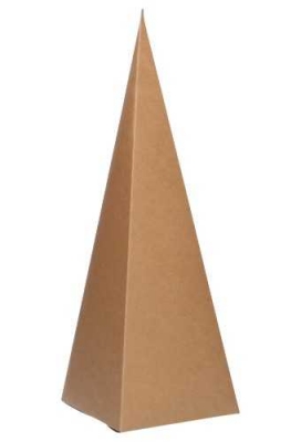 Kadodoos Pyramide 2.5 liter Naturel 400gram 13.5x13.5x40cm 10stuks