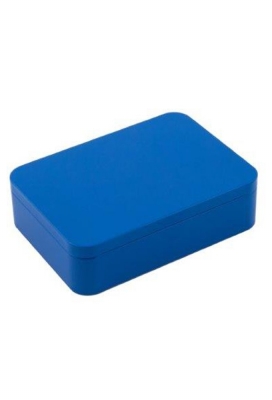 Blikken Uni Blauw Rechthoekig 14.2x10.1x3.1cm 12stuks