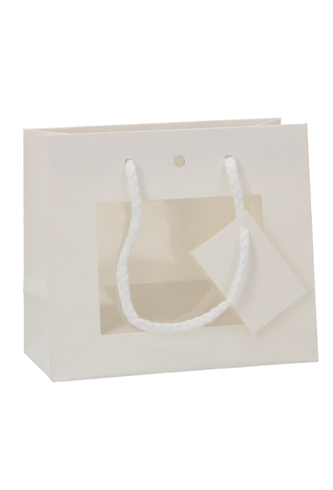 Kadotasjes Lenno Wit Koord Venster Lintgleuf 16x8x14cm 12stuks