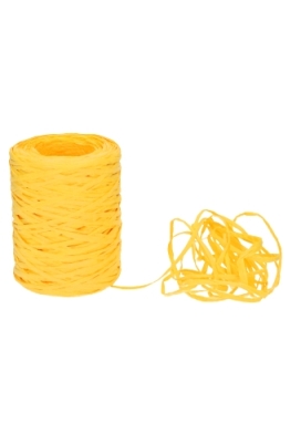 Raffia Papier Geel 5mm x 200 meter op is op