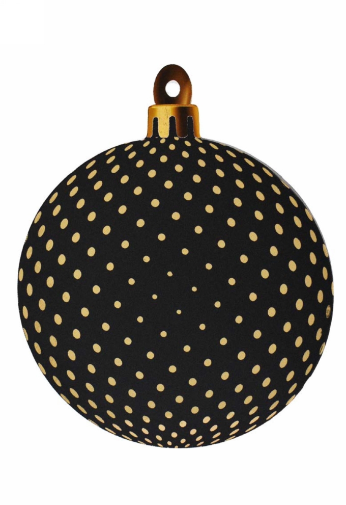 Decoratie Grote Etalage Kerstbal  Zwart Goud Stippen 48cm 1stuks