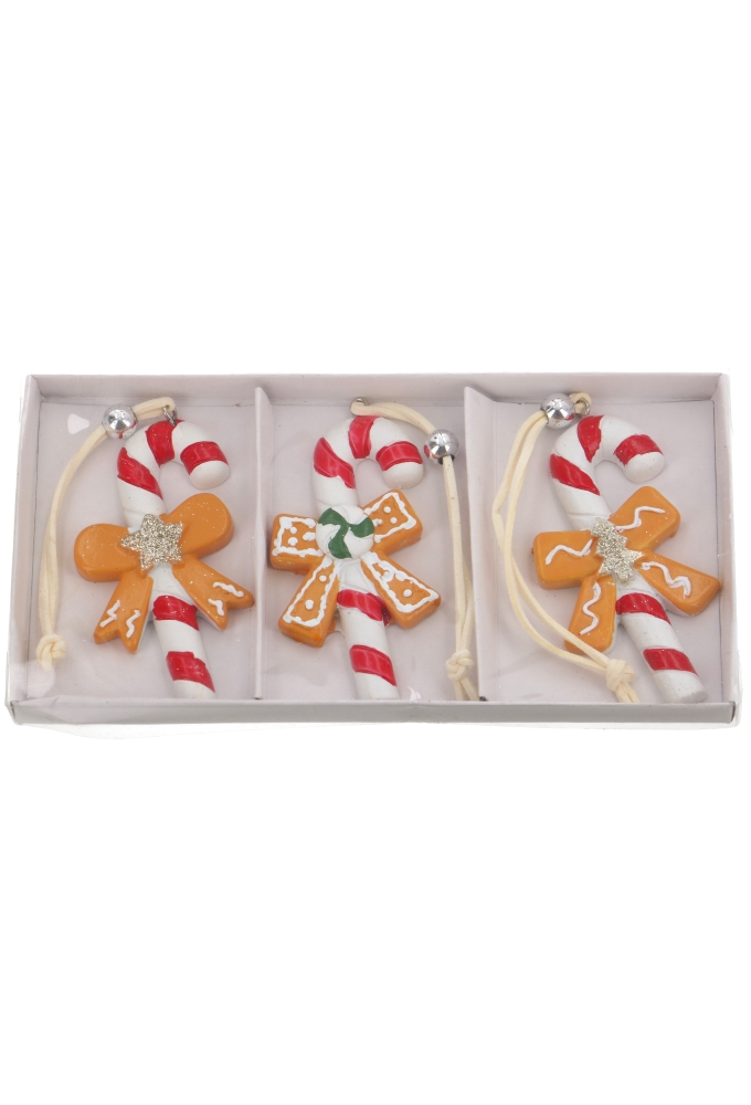 Decoratie Hanger Candies & Koord 5x8.5cm 3stuks