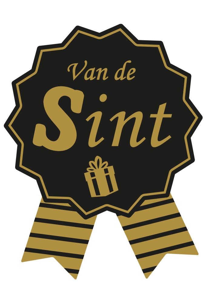 Etiketten Cadeauzegel Van De Sint Zwart Goud 4x5cm 500stuks