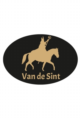 Etiketten Sint Op Paard Zwart 3.7x2.5cm 500stuks