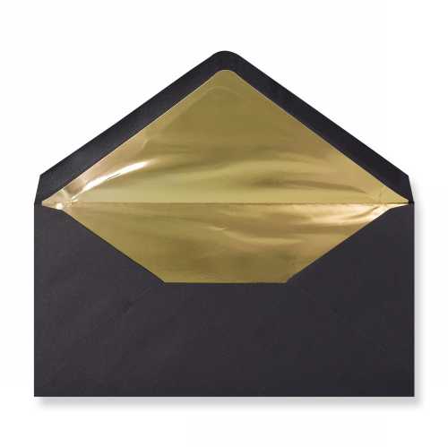 Luxe Enveloppen Dinant Zwart & Goud 11x22cm 100stuks