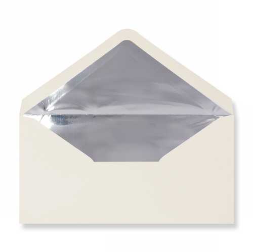 Luxe Enveloppen Dinant Creme & Zilver 11x22cm 100stuks